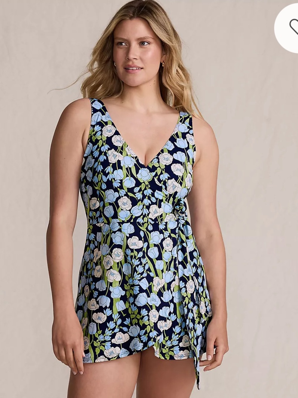 NWT Lands’ End Women's Side Tie Mini Swim Dress Swimsuit